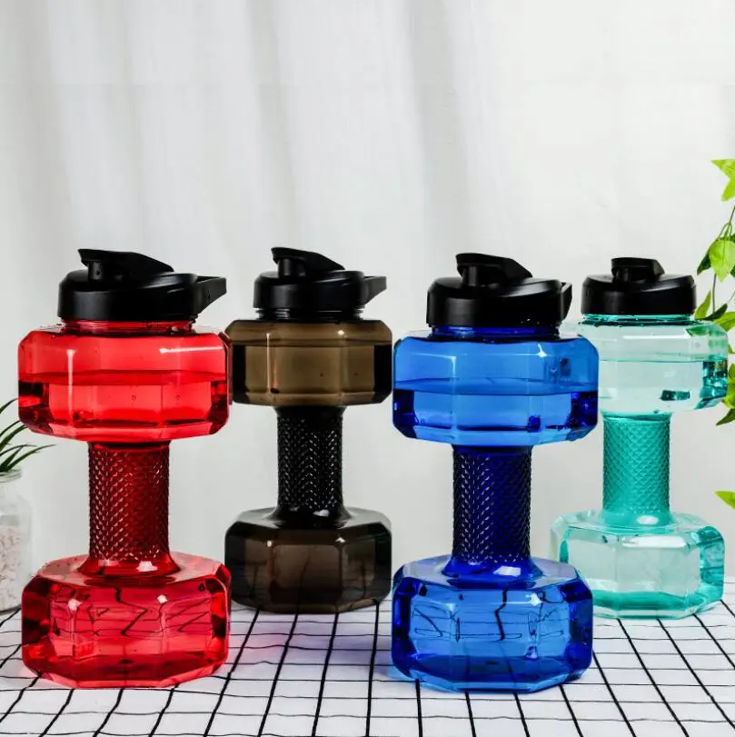 
Portable Plastic Water Cup 2.5L Dumbbell Space Cup Gym Fitness Wide Mouth Durable Protein Shaker Bottle with Custom LOGO 