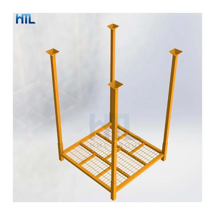 HML Штабелируемый стальной разобранный поддон с угловой стойкой