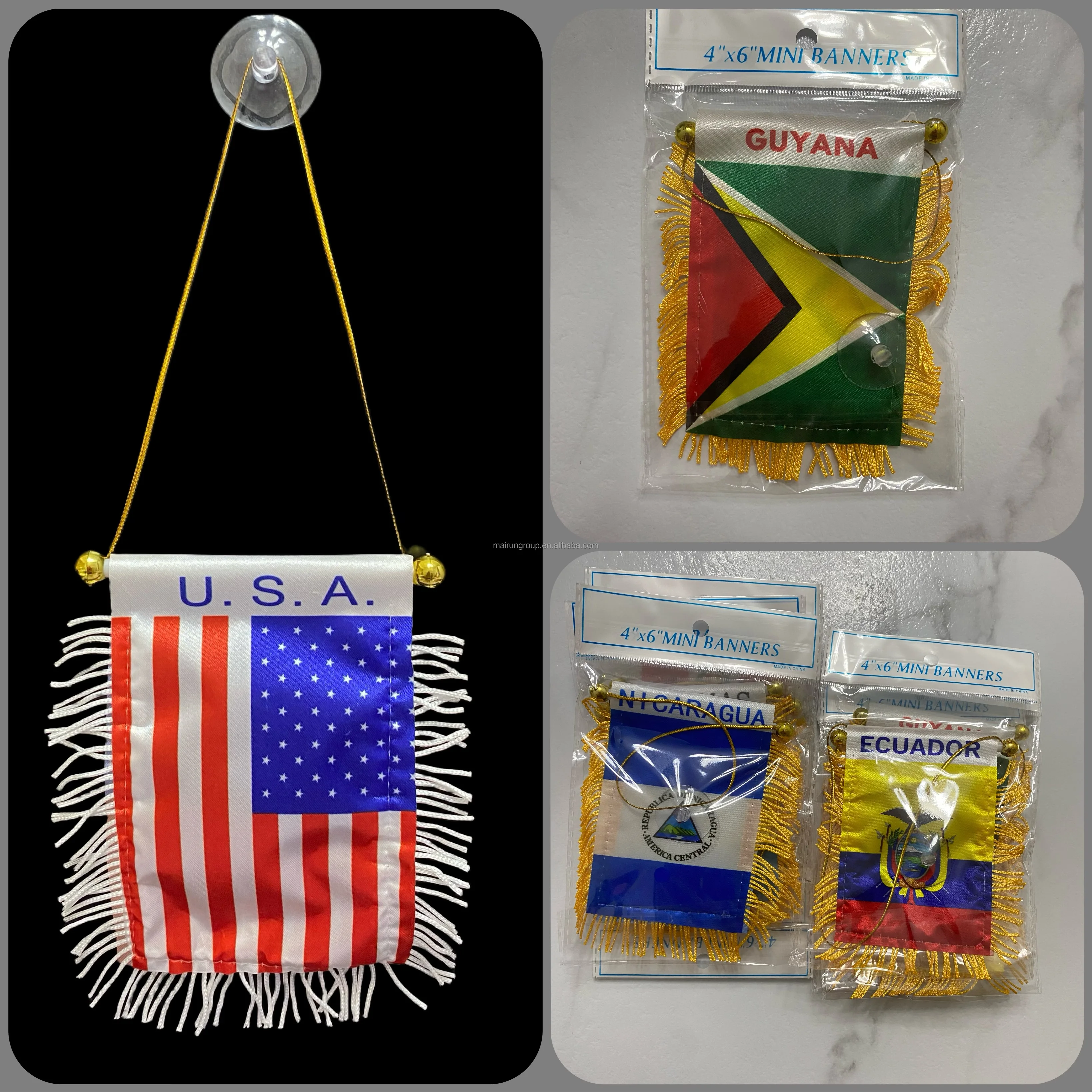 High Quality Custom Palestine Car Flag Polyester Car Window Flag Decoration Banners