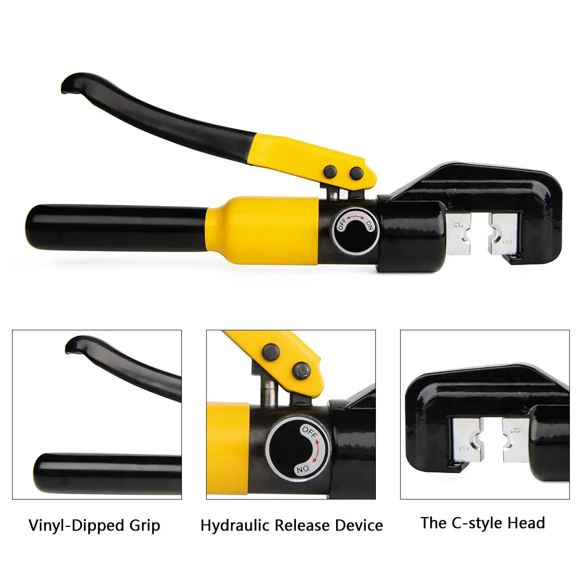 10 Tons Hydraulic Wire Battery Cable Lug Terminal Crimper Crimping Tool With 9 Pairs of Dies