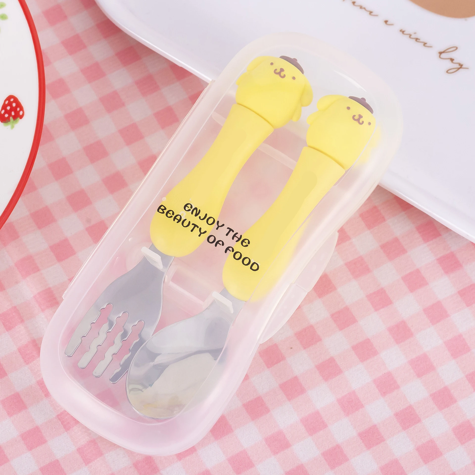 New Wholesale Infant And Toddler Cartoon Tableware 304 Stainless Steel Spoon And Fork Boxed Cartoon Tableware