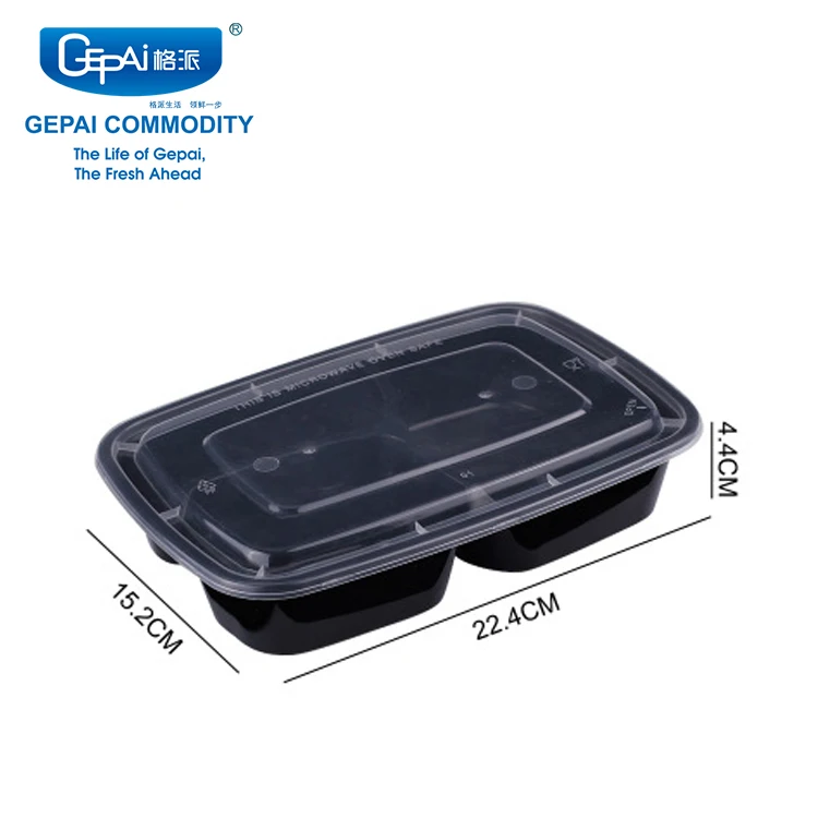 American 1000ml Disposable Food Grade Plastic Meal Prep Containers 3 Compartment Bento Box for Food Storage Industrial Use