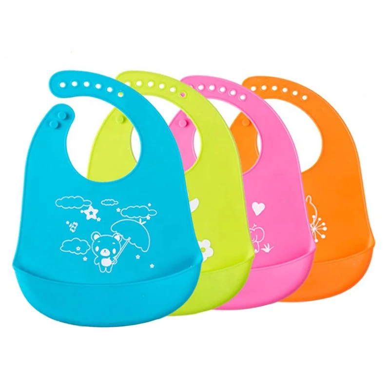 2021 best seller 0-6 Years Bib Short Silicone Waterproof Baby Children Feeding Bibs