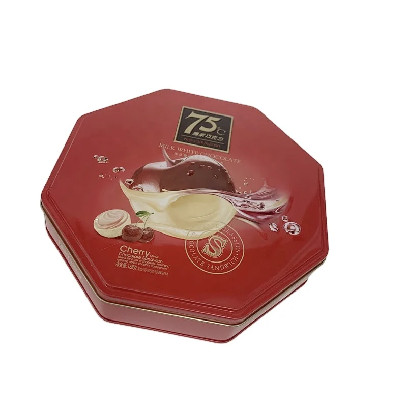 Octagon shape candy or gift  tin box