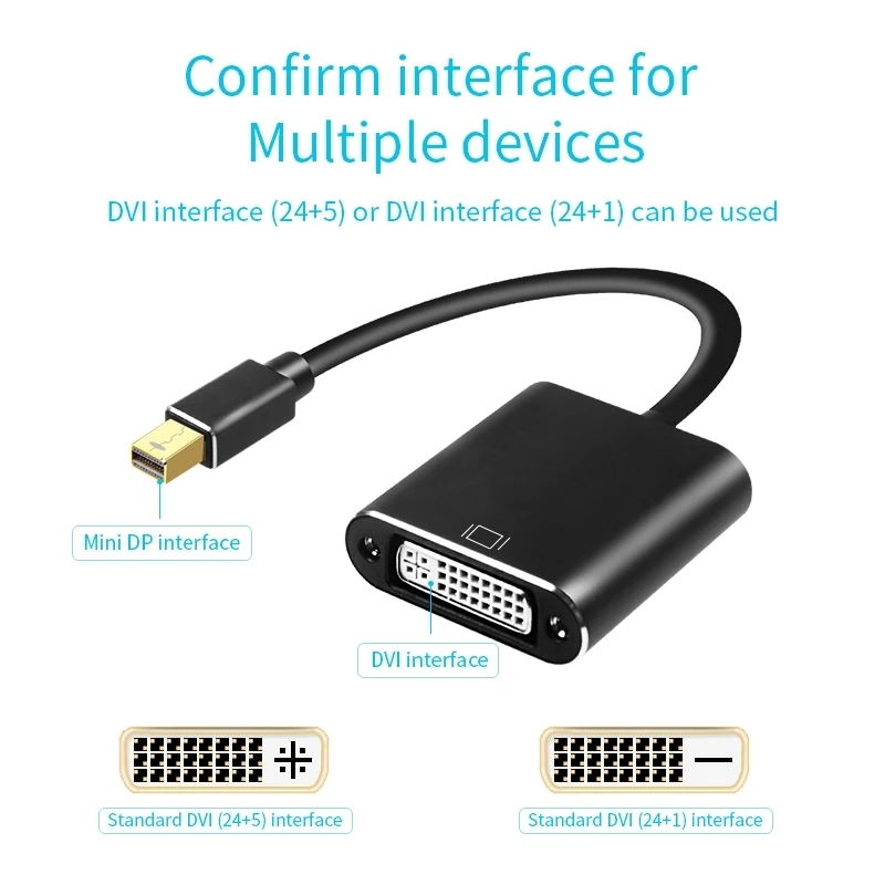 
MINI Display Port to DVI MINI DP MALE to DVI Female Adapter Support 1080P 3D 
