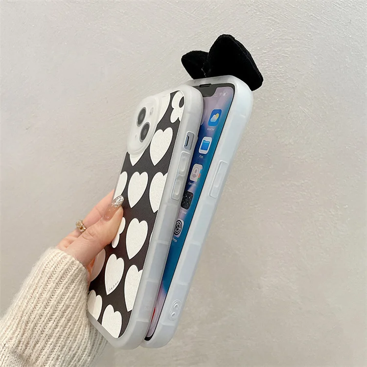 New Girl Aesthetic Love Heart Pink Bow-knot Cute Phone Case Back Cover For Huawei iPhone 13 Pro Max