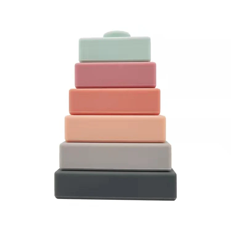 Hot Selling Silicone Stacker Educational Building Blocks Scenes Assembled Bedroom Classroom Baby Building Blocks For All Ages