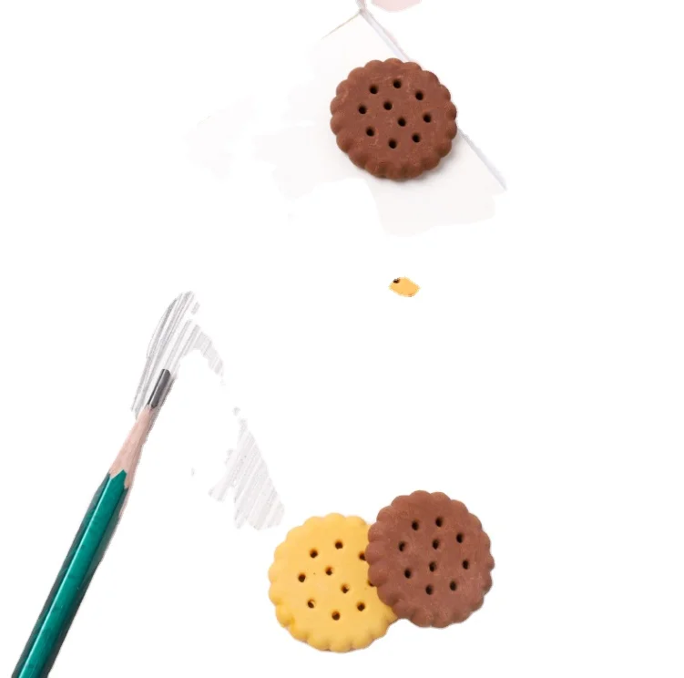 Fashion custom hot sale creative 6 Pack Biscuit Eraser for Kids Bulk Pull Apart Eraser 3D Puzzle Eraser