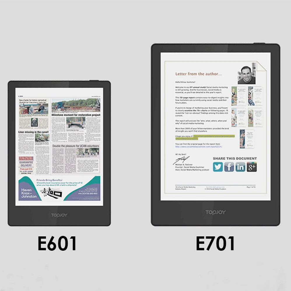 Shenzhen Affordable Color Ebook PDF Reader DES Color Screen e-reader runs Android OS