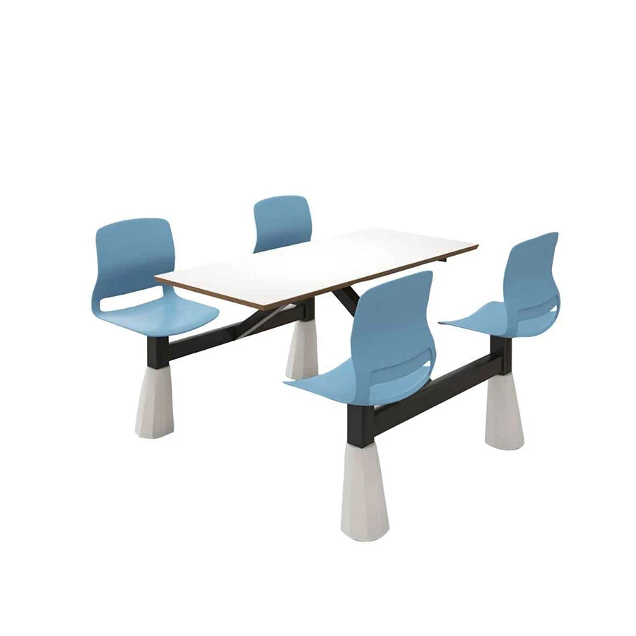 Popular design School Furniture Restaurant Student Canteen Table 4 Seat Dining Chair