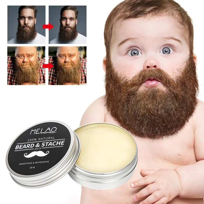 Private Label Natural Vegan Strengthen Soften Beard Wax Mustaches Men Beard Balm OEM Organic Beard Growth Balm With Shea Butter (62249976458)