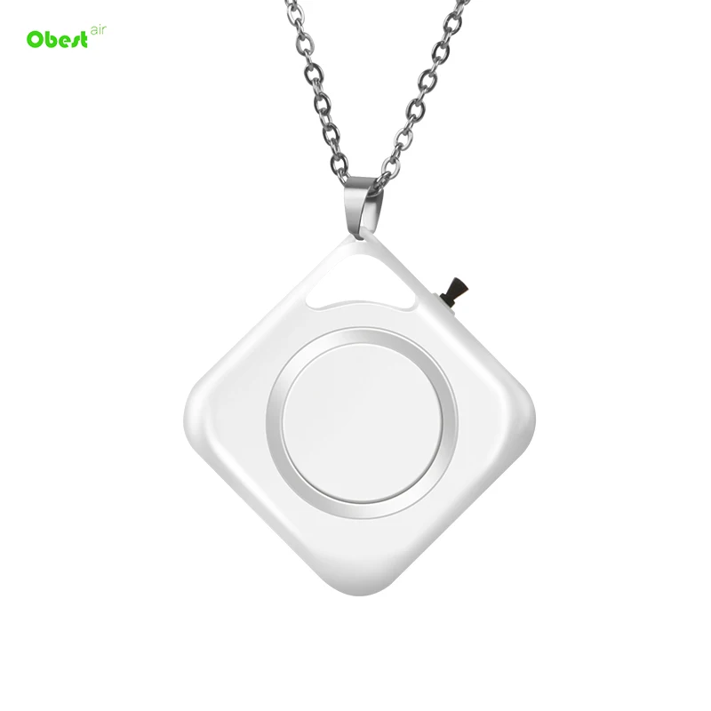 Square Shape Wearable Air Purifier Necklace Mini Portable Air Freshener Ionizer with Low Noise for Adults Kids