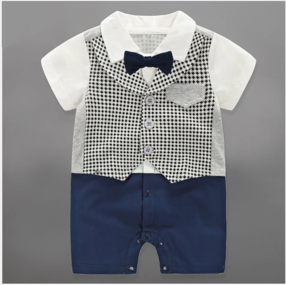 
Baby Boy Suit Tuxedo Outfits Set Toddler Gentlemen Rompers Formal Wear Jumpsuit Onesie 