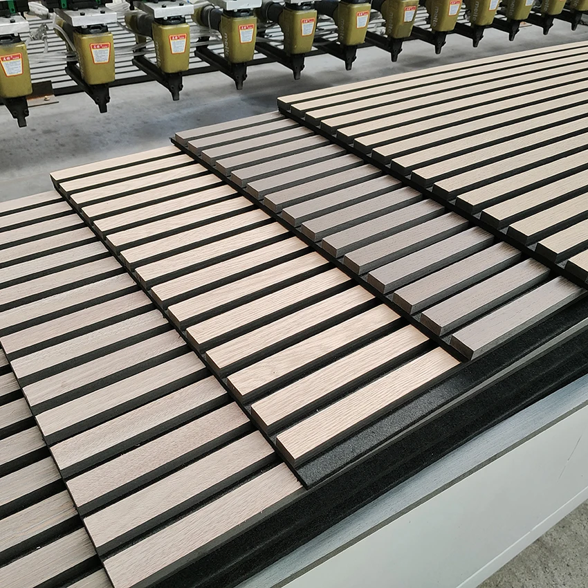 3d model design sound isolation acoustic panel wood slat board PET felt polyester fiber acoustic wall panels