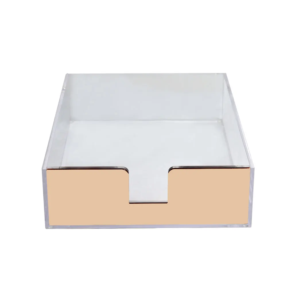 Канцелярские подарки настольный органайзер золотые лотки для файлов прозрачный лоток