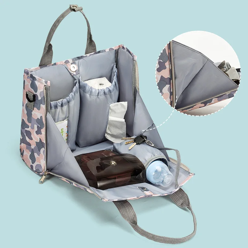Customized Mommy Wet Bags Oxford Manufacturer Waterproof Mummy Maternity Mom Camouflage tote bag