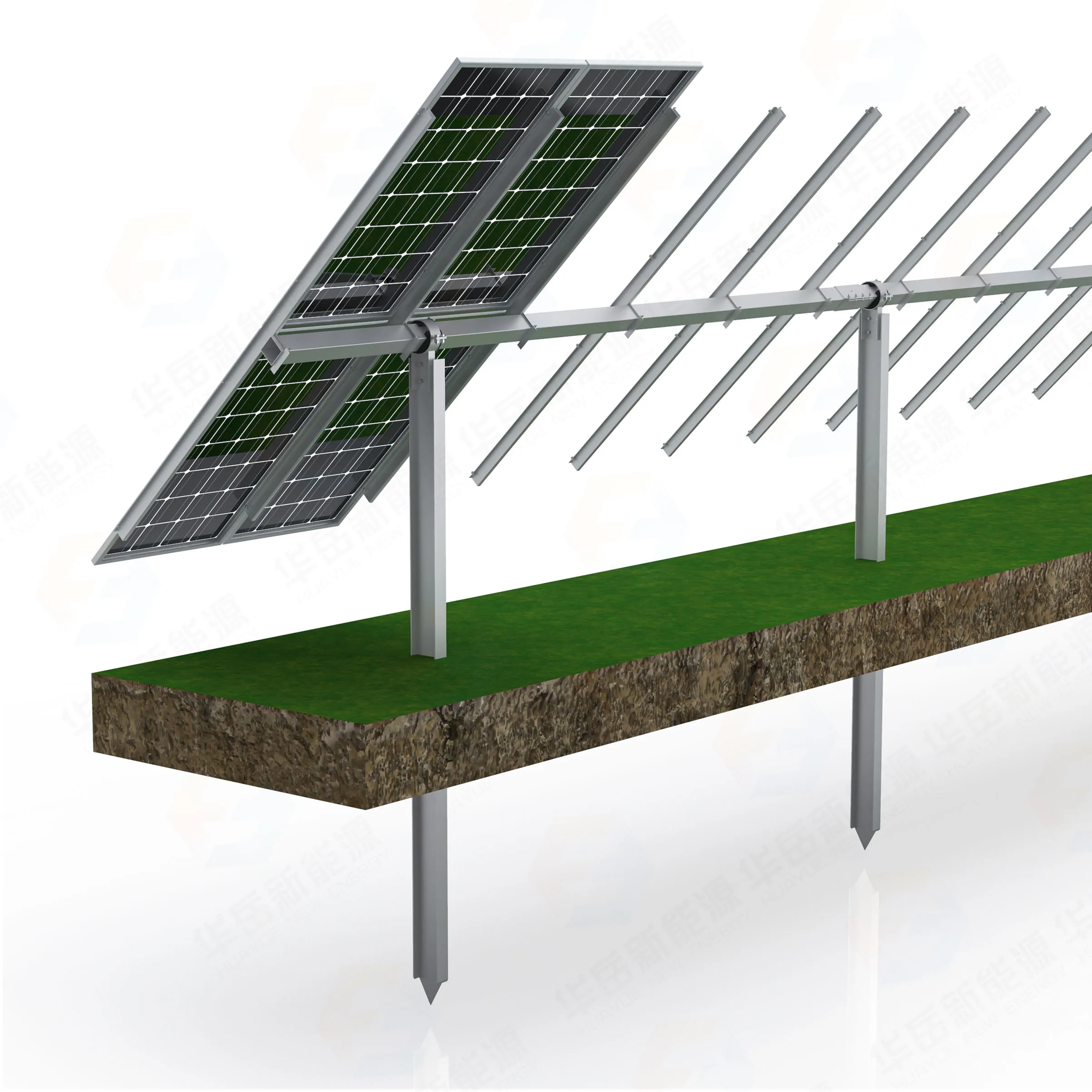20kw HYP-2-44PV-78-IR-SD Good price 1 axis solar sun tracker horizontal single axis solar tracker sun tracking price