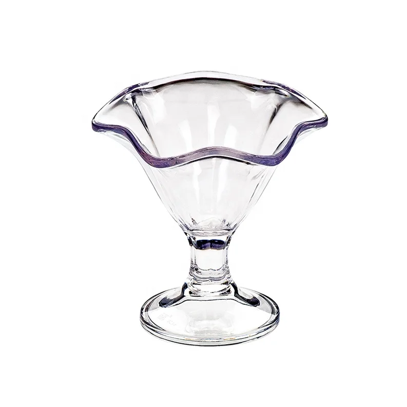 factory price 8oz clear plastic Sundae Cup PC dessert glass Reusable Ice Cream Cup with stock
