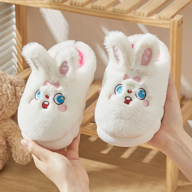 S3514 Autumn and winter new slippers cute cartoon rabbit slippers children home cotton slippers