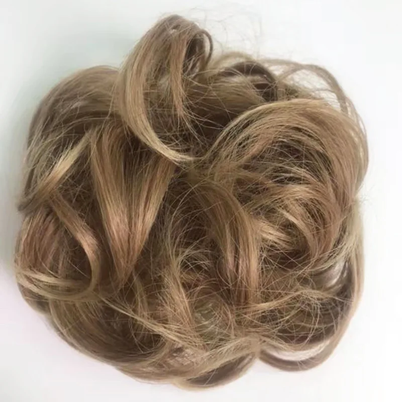 
Best Selling Real Curly Messy Bun Synthetic Hair Chignon Scrunchie Hair Extension Donut Bun Ponytail Hairpiece feels real hairs 