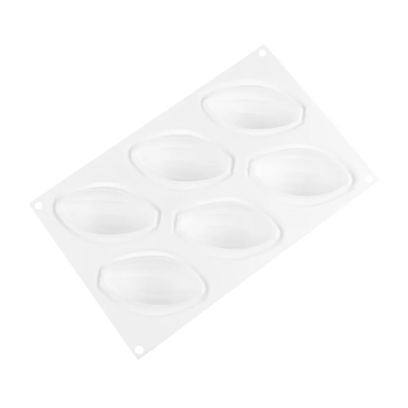 6 cavity silicone cacao pods shape design mould chocolate mold for diy baking candy cookies