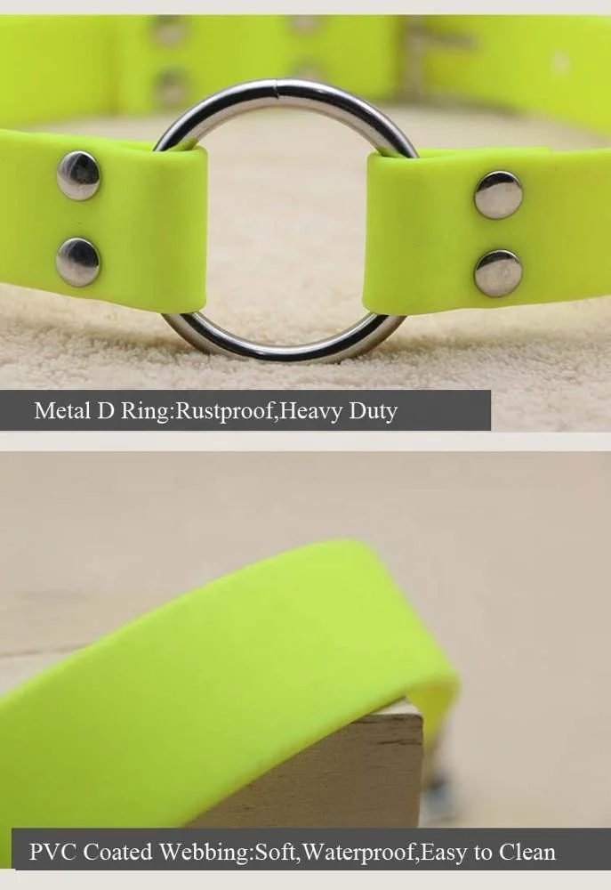 Пластиковый собачий ошейник NiBao резиновый из ПВХ с металлической пряжкой и уплотнительным кольцом легко