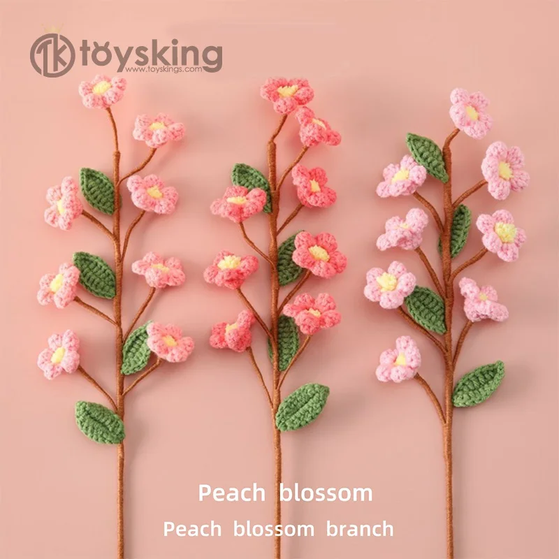 Peaches and plums all over the world crochet yarn multi-head peach blossom branches