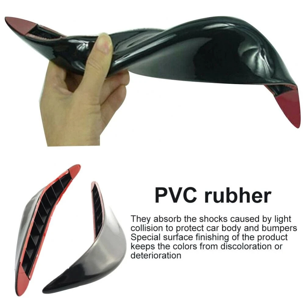 2PC Universal Anti-Collision Protector Rubber Auto Front&Rear Corner Bumper Guard Lip Anti-Scratch Strip Sticker Car Accessories
