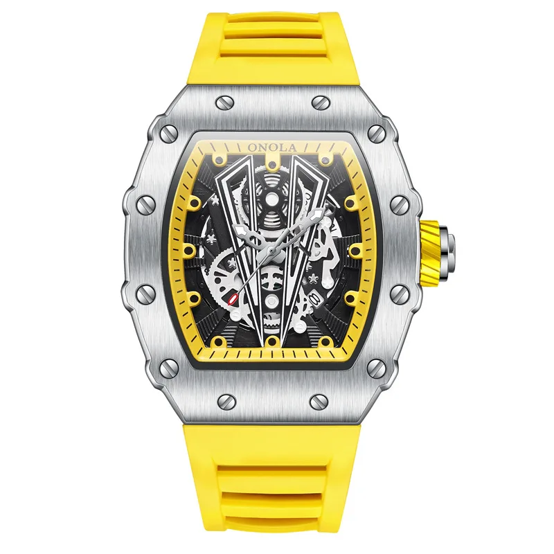 Wholesale Luxury Top Brand Rm Style Yellow Silicone band Fashion Waterproof Quartz Watches