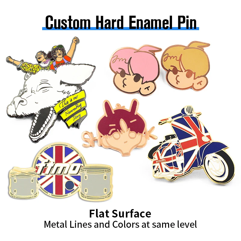 Promotion Blank Custom Soft Enamel Logo Metal Crafts Gravure Printing Spinning Lapel Pin Brooch For Promotional Gifts