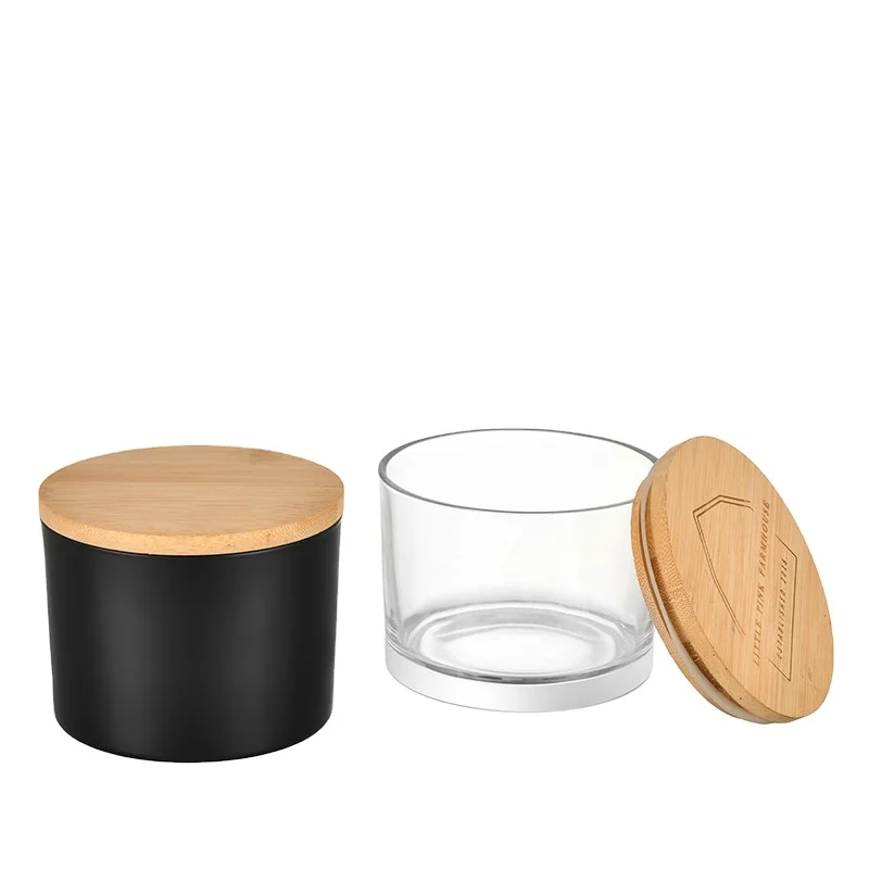 18 oz glass candle vessel 12 oz 3 wicks luxury custom candles jars with lid and gift box