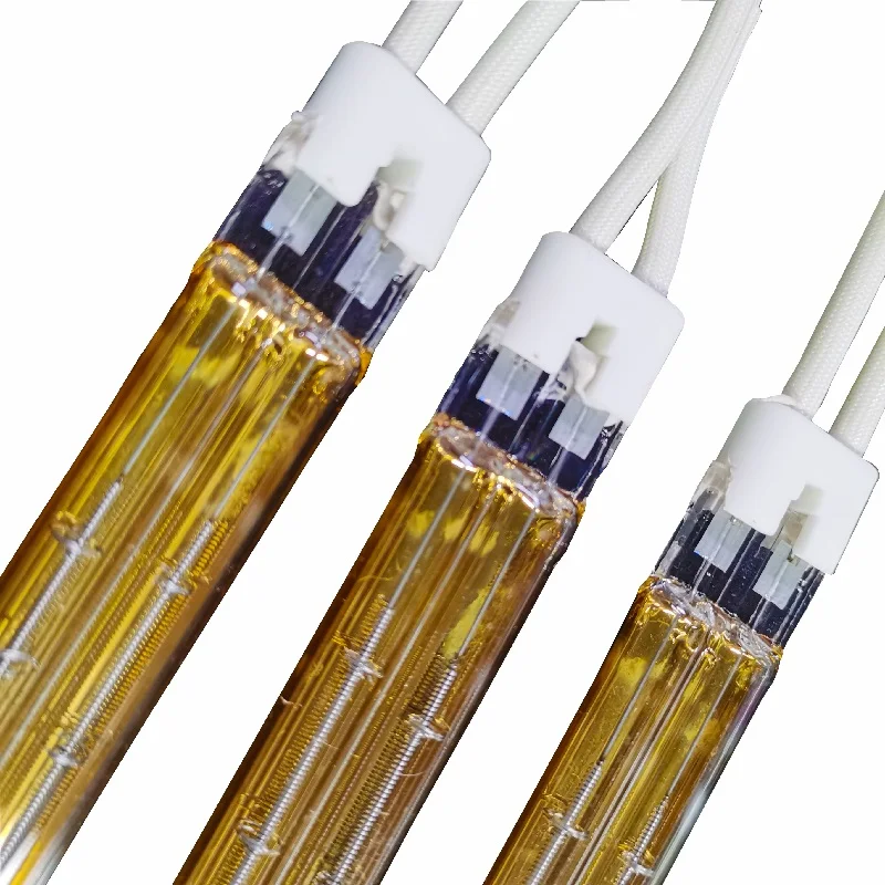3KW 1100mm Twin Tube Half Gold Quartz IR Lamp For Paper Infrared Tube Fast Medium Wave Offset Printing Curing Heater IR Light