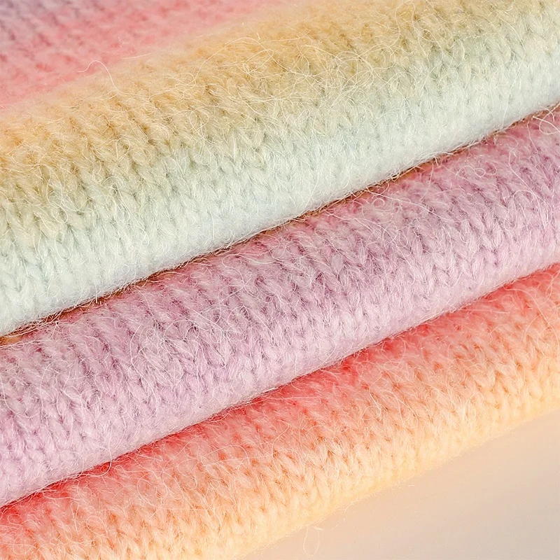 
2021 New Goods Gradient Color Yarn cone Hand Knitting Scarf Acrylic Polyester Nylon Wool Blended Yarn 