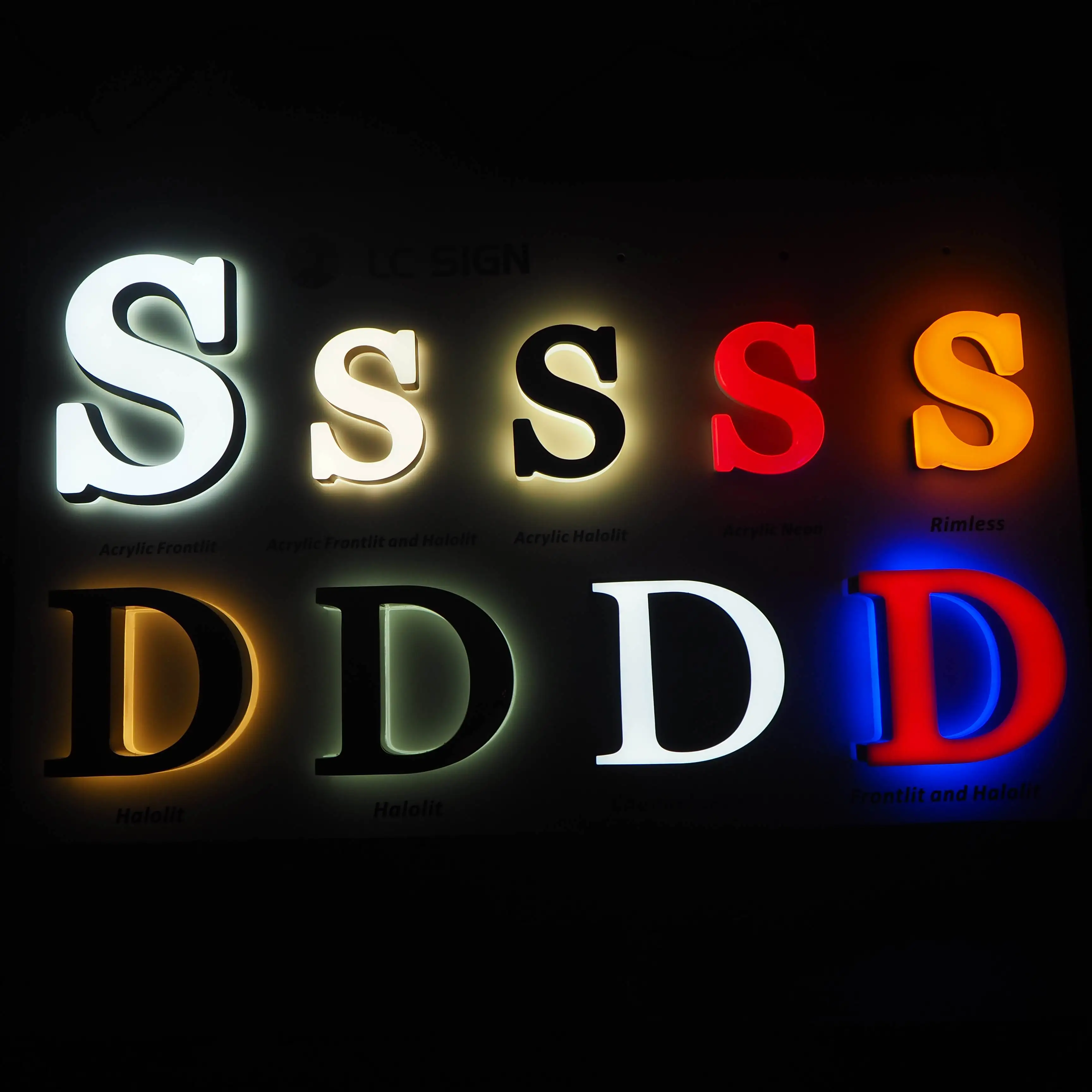 
Customized 3D acrylic frontlit LED logo design letter and any graphics 