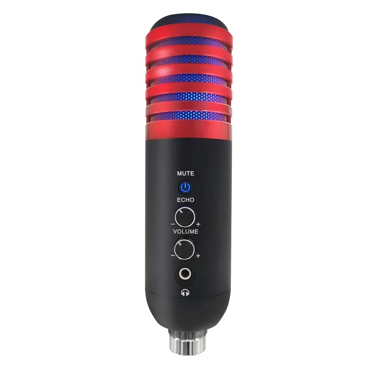 Factory Direct Sale RGB Condenser USB Desktop Computer Microphone Gaming Youtube Recording Studio for PC