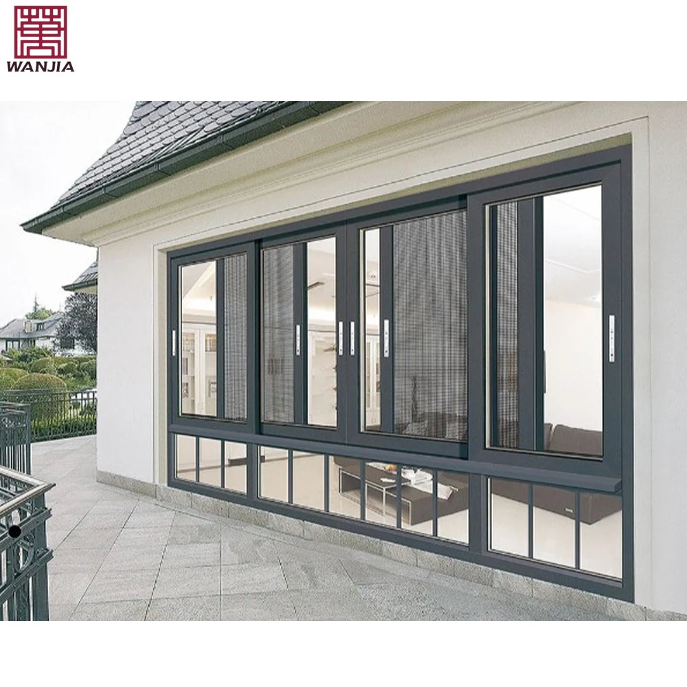 WANJIA Custom Bedroom Hurricane Impact Windows Double Glazed Windows