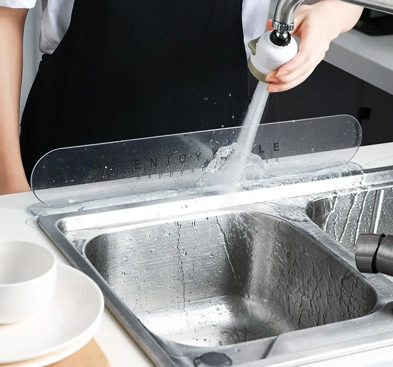 Kitchen Sink Splash Guard Dish Washing Baffle Board Protector Anti-Splash Proof Retaining Plate