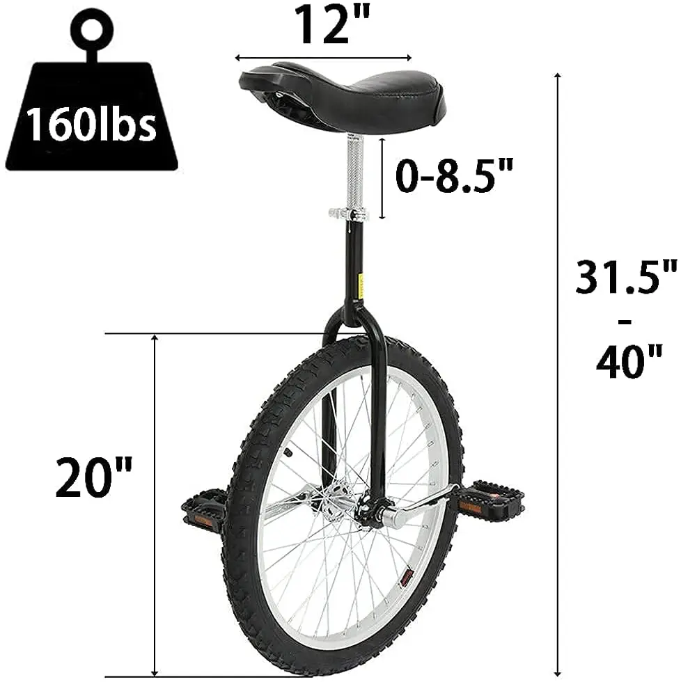 Fun 20 Inch Wheel Unicycle with Alloy Rim for sale Outdoor Sports Self Balancing Unicycle adults bike