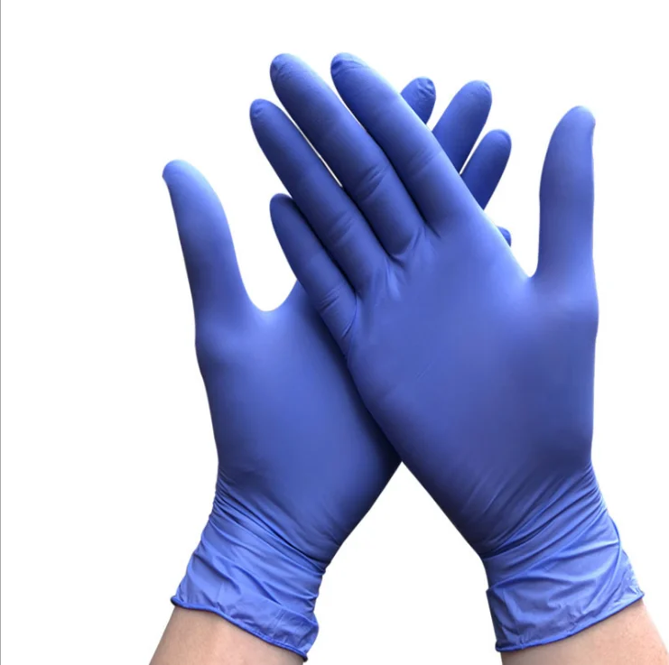 Wholesale Manufacturers Coated Cheap Prices Blue Examination Disposable Black Nitrile Gloves Medical Powder Free