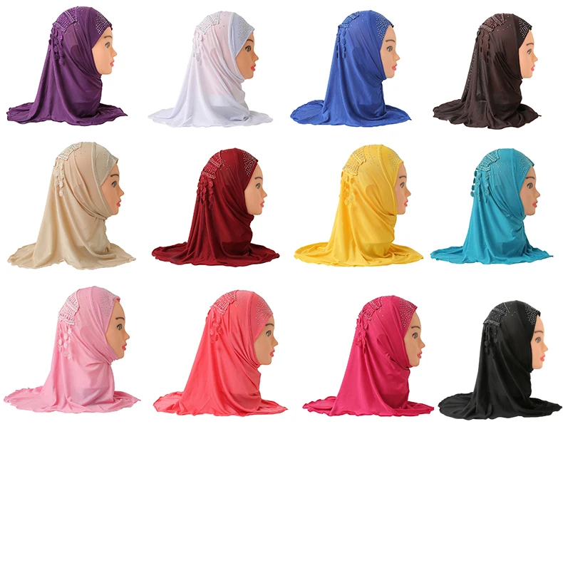 Милые квадратные шарфы в этническом стиле блестящие камни простые и удобные для оптовой продажи исламский хиджаб