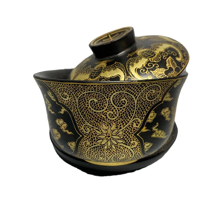 
Wooden tire lacquer handmade cover bowl ornaments Lacquerware 