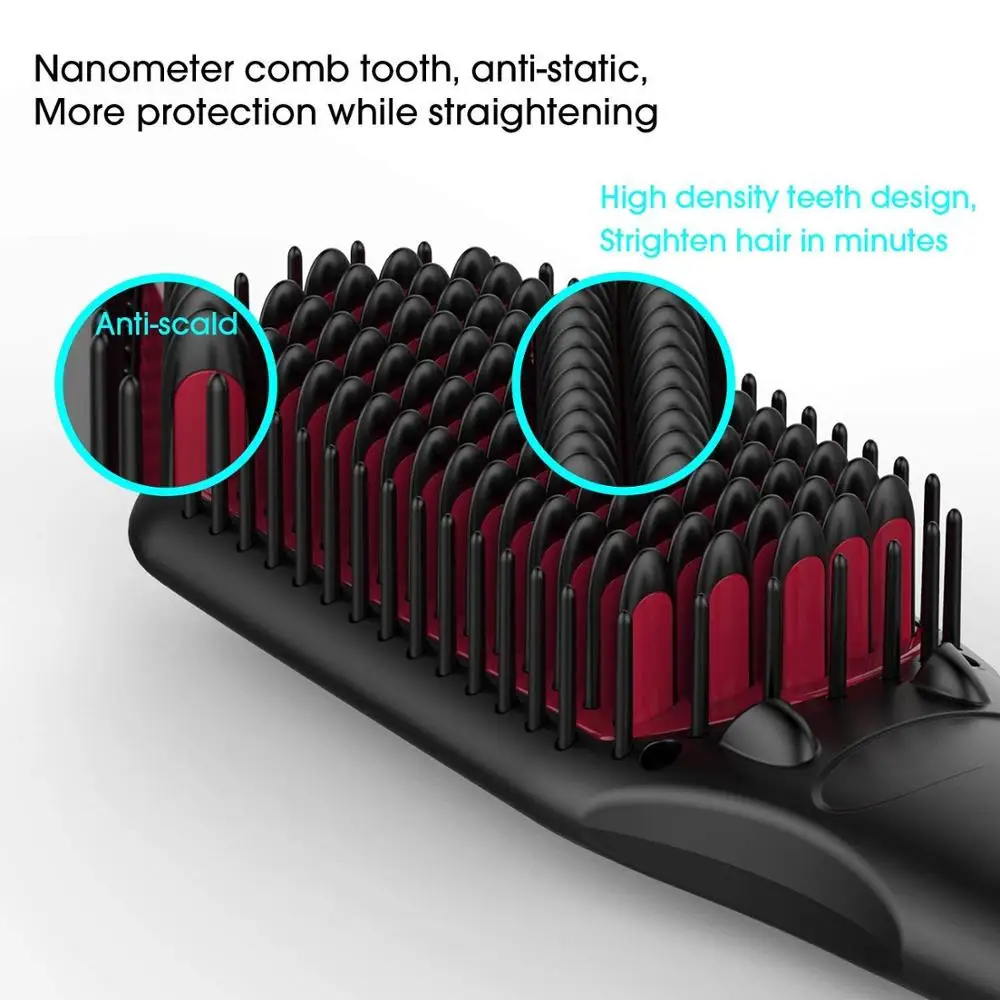 Amazon # 1 selling volume Miropure brand Hair Straightener Brush with 78inch 360 degree swivel cord for all hair types