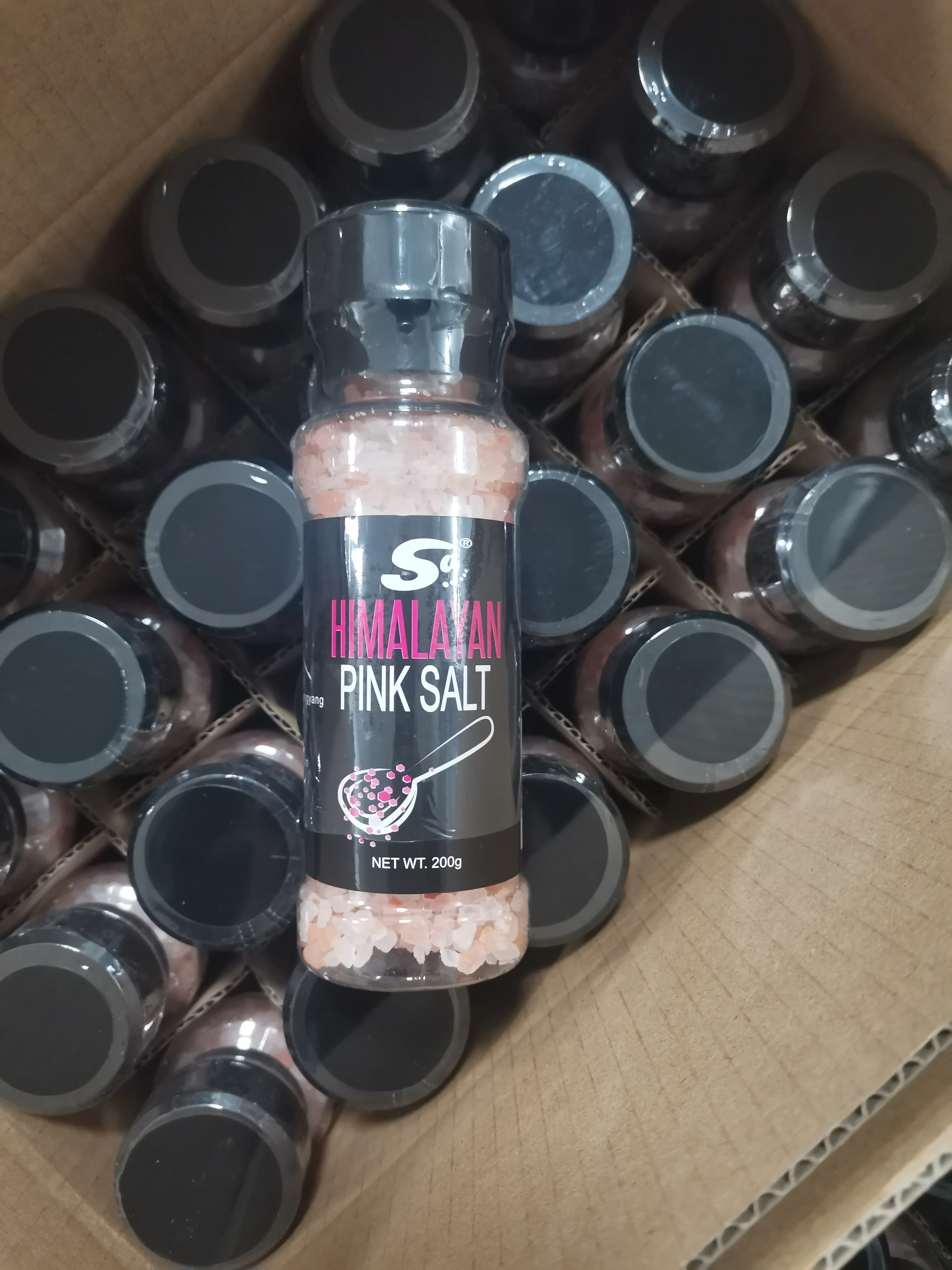 Himalayan Pink Salt & Garlic with Grinder  Coarse Himalayan Rock Salt with grinder OEM accepted