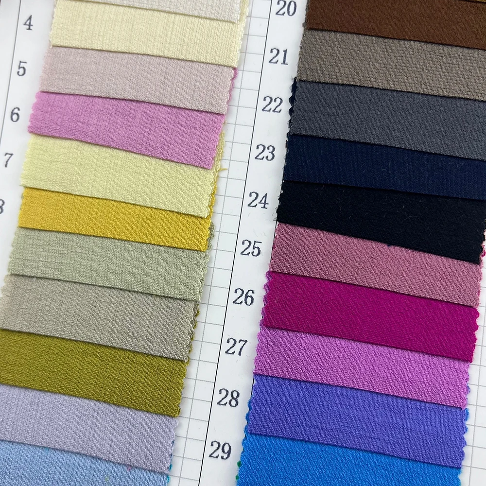 Chiffon supplier Guangzhou 86 Rayon 11 polyester 3 nylon 135g Moss Crepe chiffon design fabric