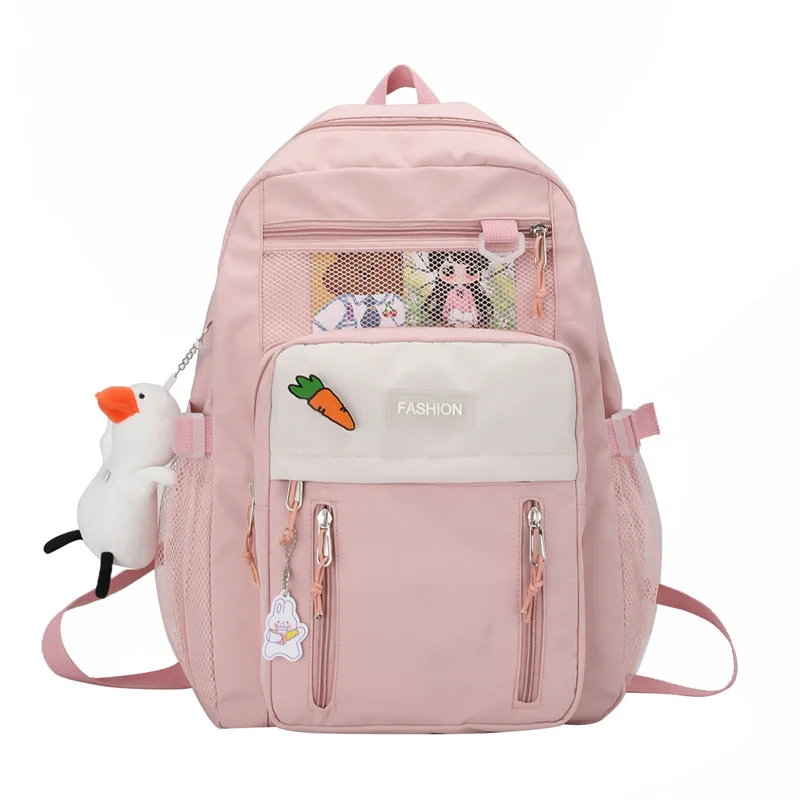 2022 new style factory hot sale canvas student school bag junior high school student school bag child girl backpack