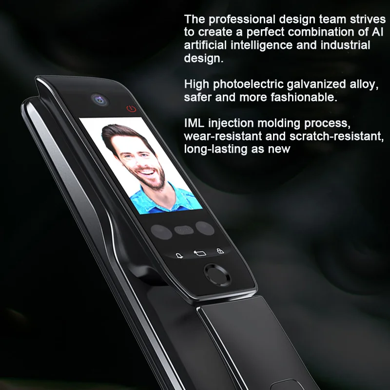 Tuya APP Remote Control Voice Intercom 3D Face Recognition Smart Lock With Camera Palmprint Fingerprint Password Smart Door Lock