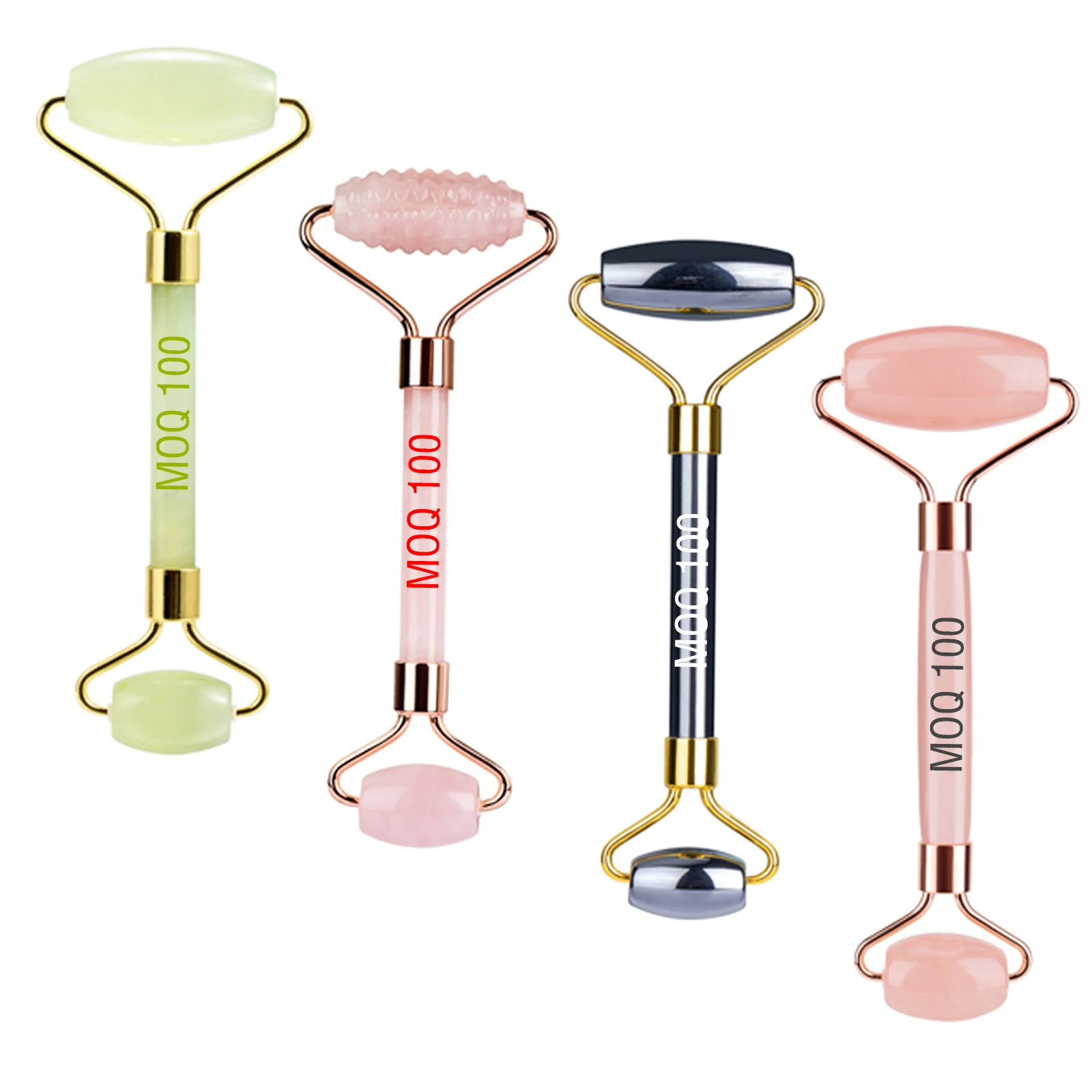 Hot Selling Natural Beauty Skin Care Tools For Face Eyes Neck Body Muscle Relaxing Custom Logo Pink Jade Roller