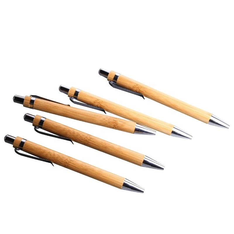 wholesale advertising Customized logo bamboo pencils gift environmental eco bamboo ballpoint pen wooden bamboo pens