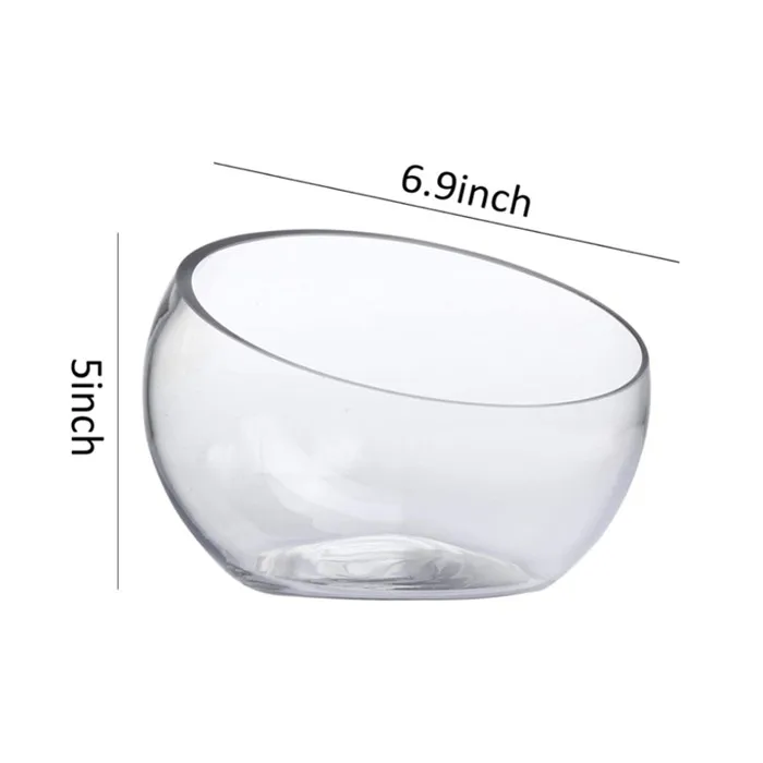 Glass Slant Cut Bowl used for Globe Plant Vases and Candle Holders