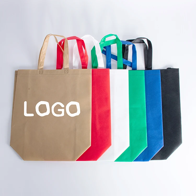 Custom Printed Reusable Eco Friendly Recycled Non Woven Fabric Carry Bags For Shopping, Customised Cheap Carrier Bag With Logo